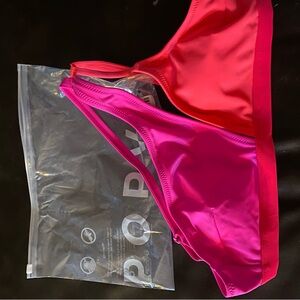 Brand new Popvil bikini top. Size small, neon pink